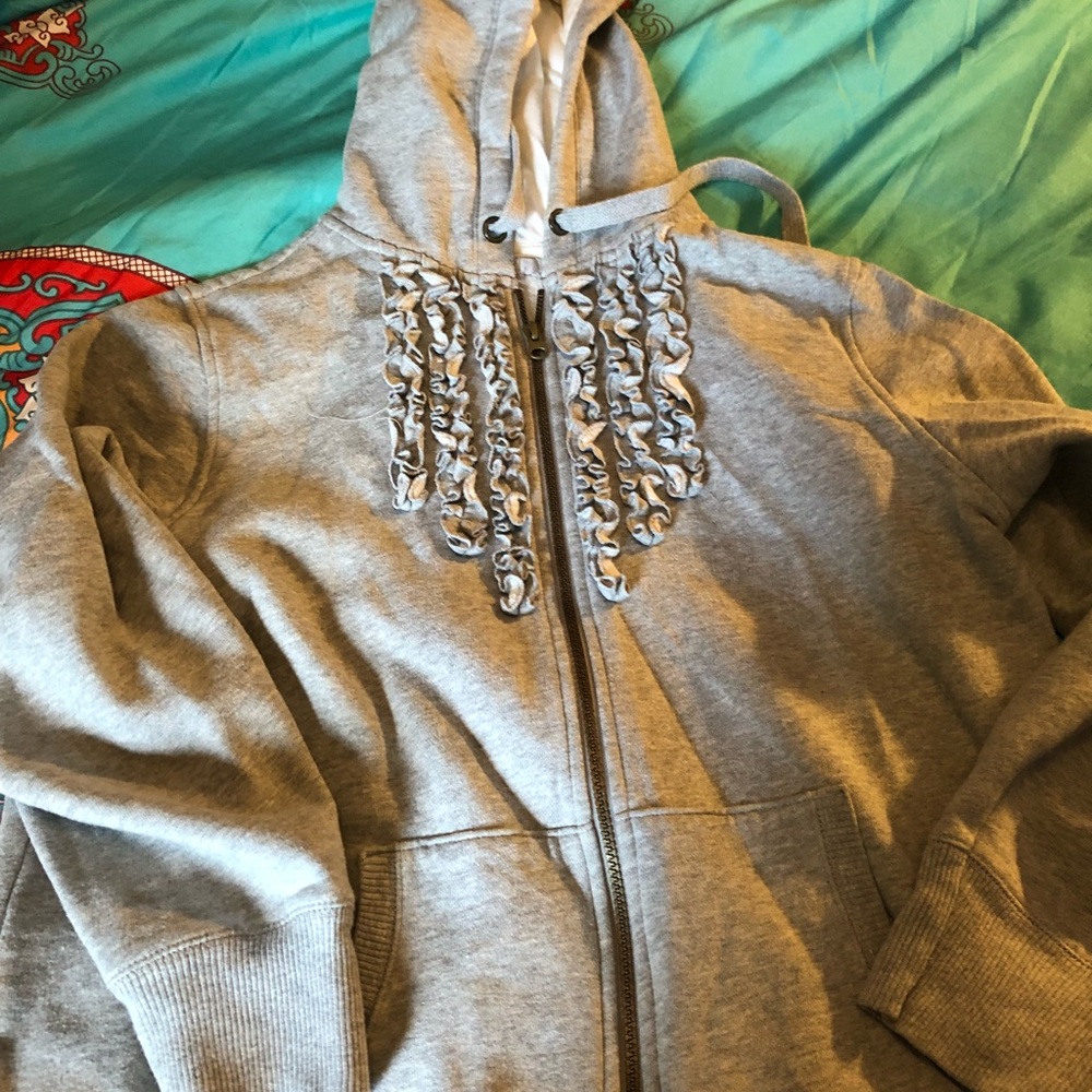 Ruffle Front Hoodie